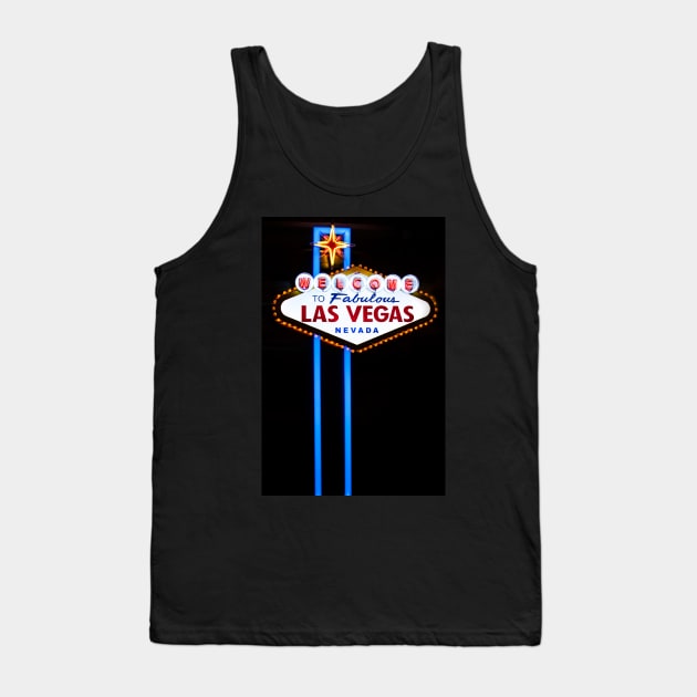 Las Vegas Welcome Sign Neon Tank Top by Gravityx9